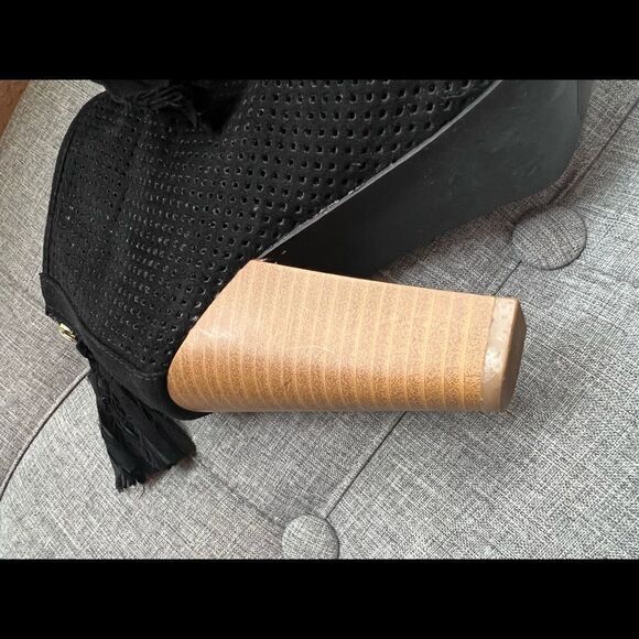 Qupid Women’s Black Open Toe Booties Size 6 - Picture 6 of 7